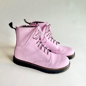 Dr. Martens Zavala Y Pink Leather Rubber Outsole Combat Boots size 7